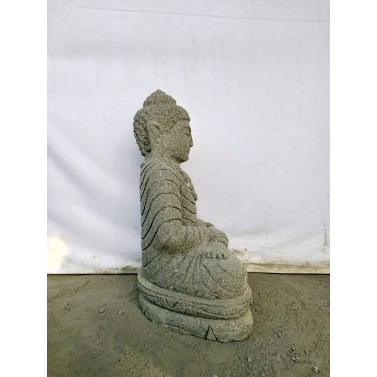 Estatua de buda sentado de piedra jardín zen collar 50 cm