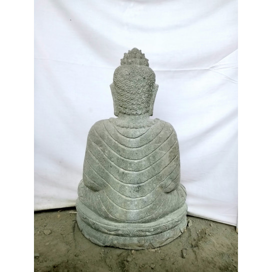 Estatua de buda sentado de piedra jardín zen collar 50 cm