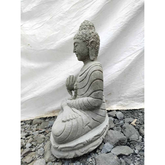 Estatua de jardín buda con mala sentado de piedra serenidad 50 cm