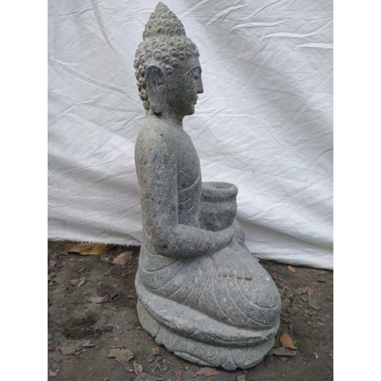 Estatua de piedra de buda para jardín zen posición ofrenda 1,20 m