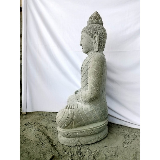 Estatua de piedra volcánica collar decoración zen de jardín 1,20 m