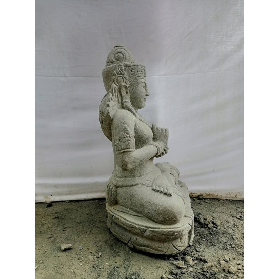 Estatua de piedra volcánica diosa dewi posición chakra 80 cm