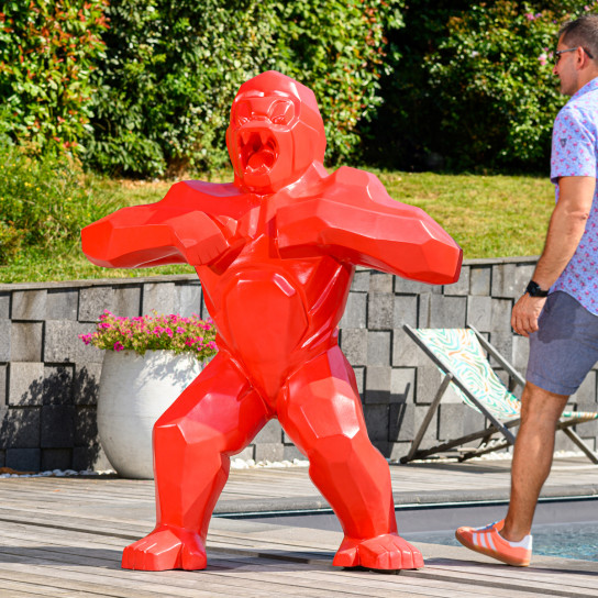 Estatua gorila kong rojo 150 cm