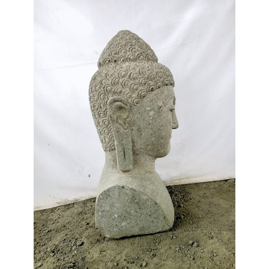 Estatua terraza zen busto de buda de piedra volcánica 40 cm