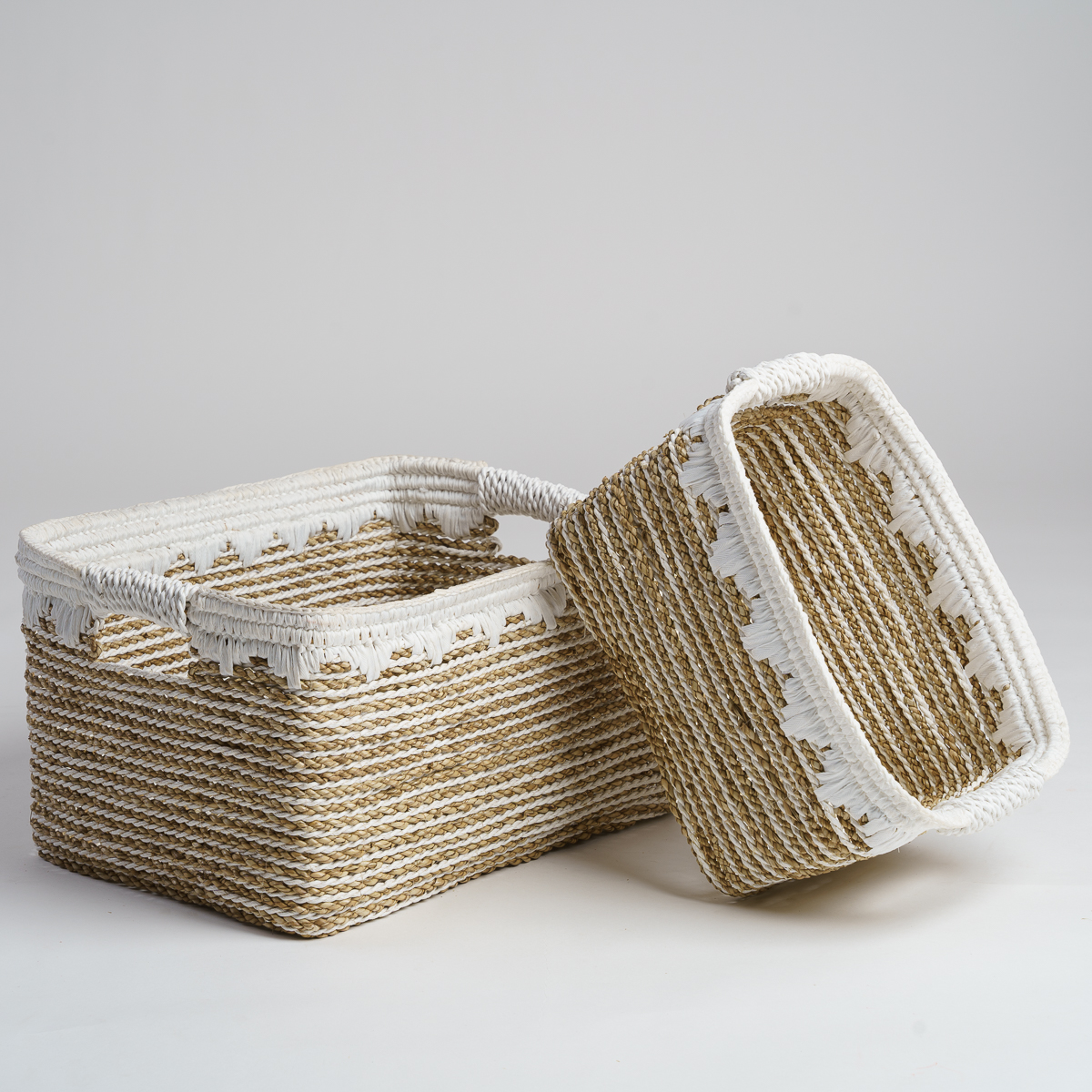 Conjunto de 2 cestas de almacenamiento de junco de mar - Wanda collection